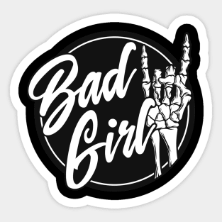 Bad Girl Rebel Skeleton Rock Hands Emo Punk Fan Sticker